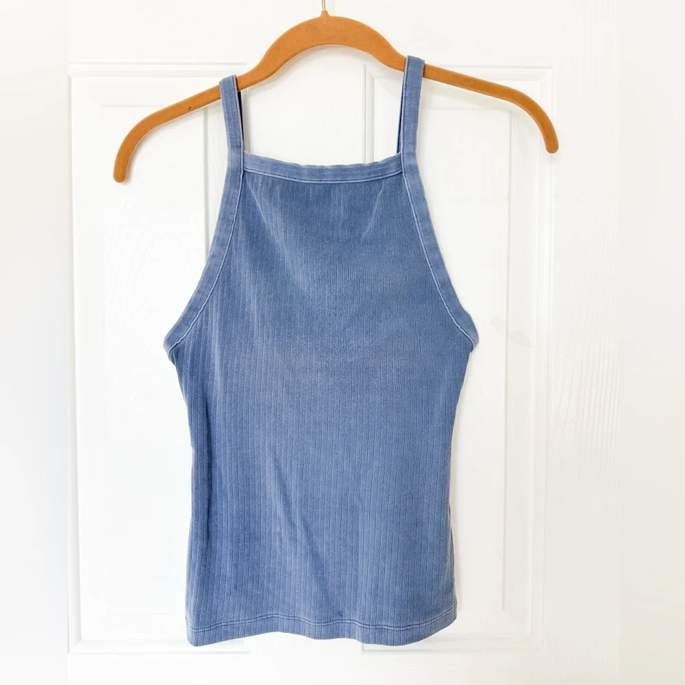 FREE PEOPLE Intimately Blue Ribbed Women’s Tank Top - XSmall